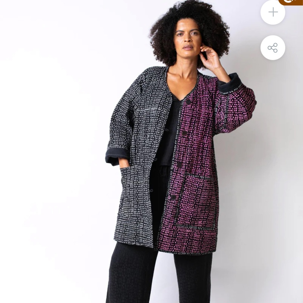 NWT, Seek Collective Space Coat, Foliage Print, Reversible, Size M/L